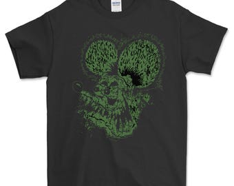 Rat Fink Distressed Head With Text Back  NEW ITEM!