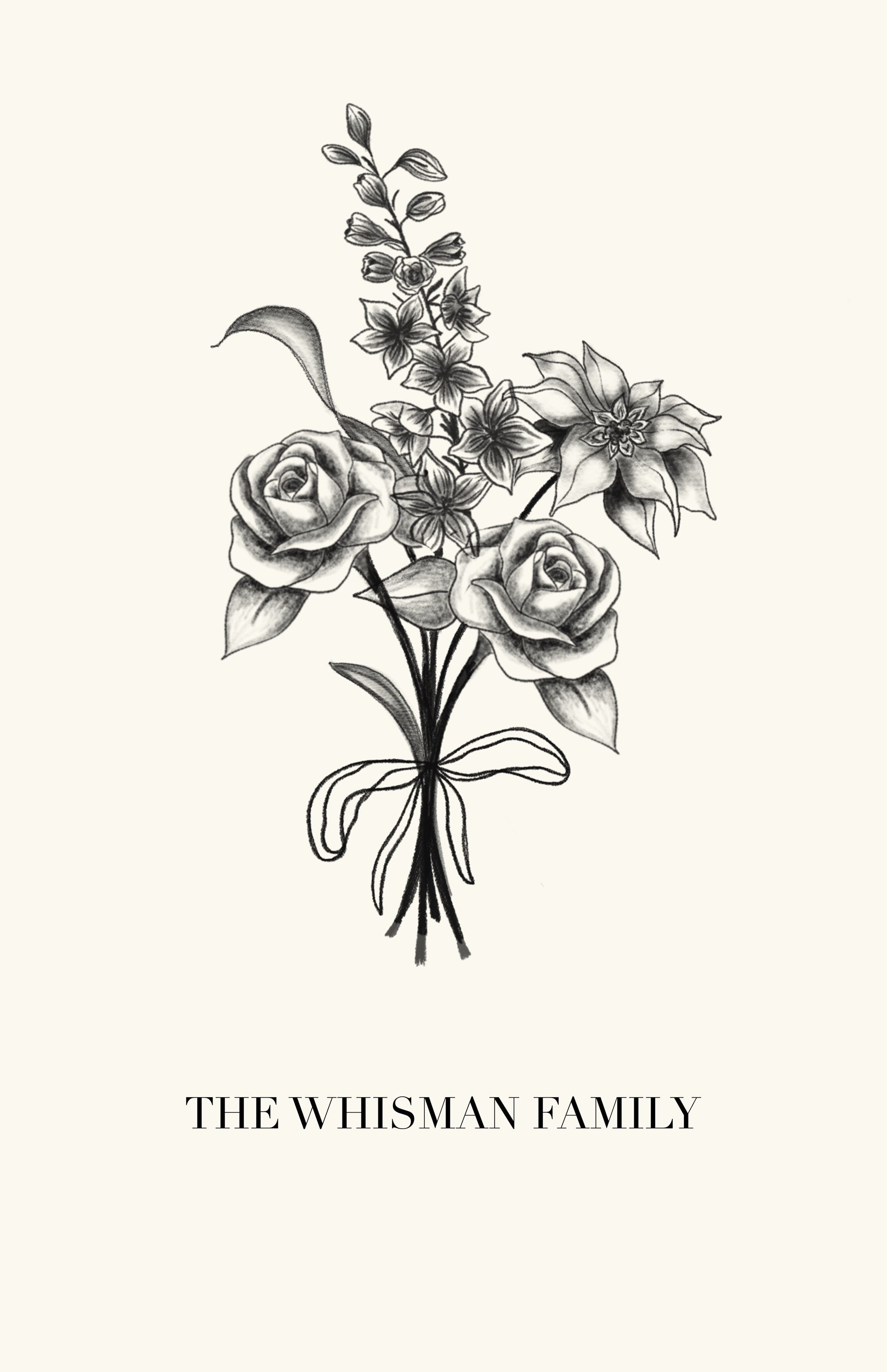 Custom Birth Flower Bouquet Drawing - Family Keepsake - Etsy, image size:1940x3000