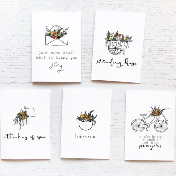 Assorted Greeting Cards Thoughtful Greeting Cards Handmade Etsy