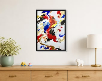 Peinture abstraite acrylique original 29,7 x 42 cm A3 / unique pour décoration mural d'intérieure de la maison / Design et art moderne