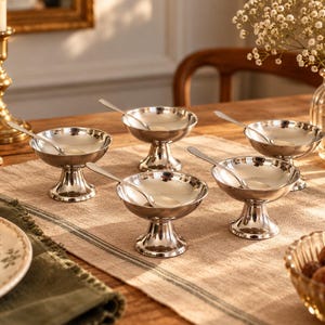 Silver plated ice cream cups