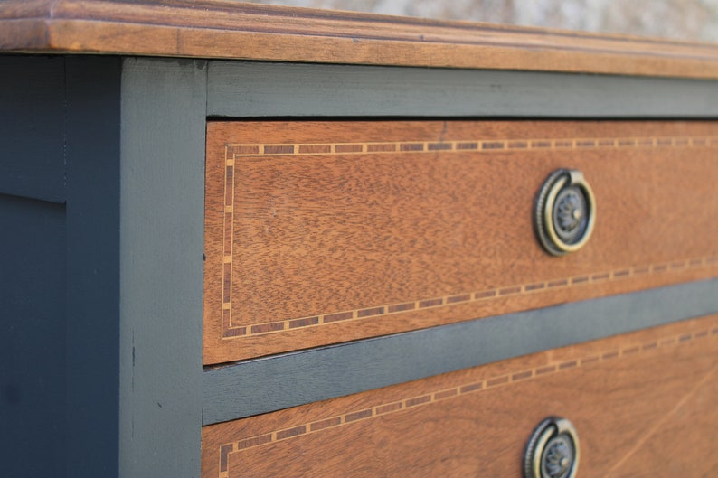 Commode ancienne 1920 style Louis XVI / Antique 1920 Louis XVI style chest of drawers image 6