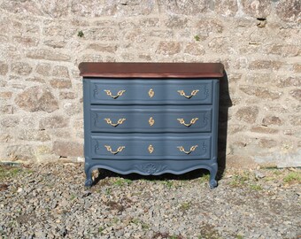 Commode ancienne arbalète style Louis XV / Old crossbow chest of drawers