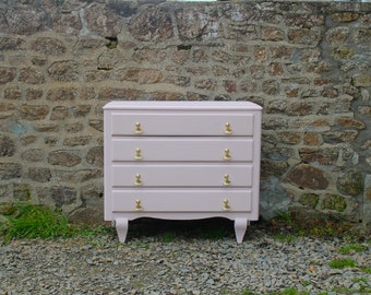 Commode rose vintage / Vintage pink chest of drawers