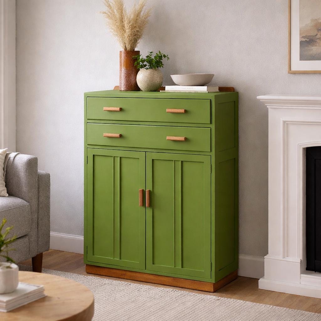 Buffet Parisien Vintage - Gris Doux & Bois Clair