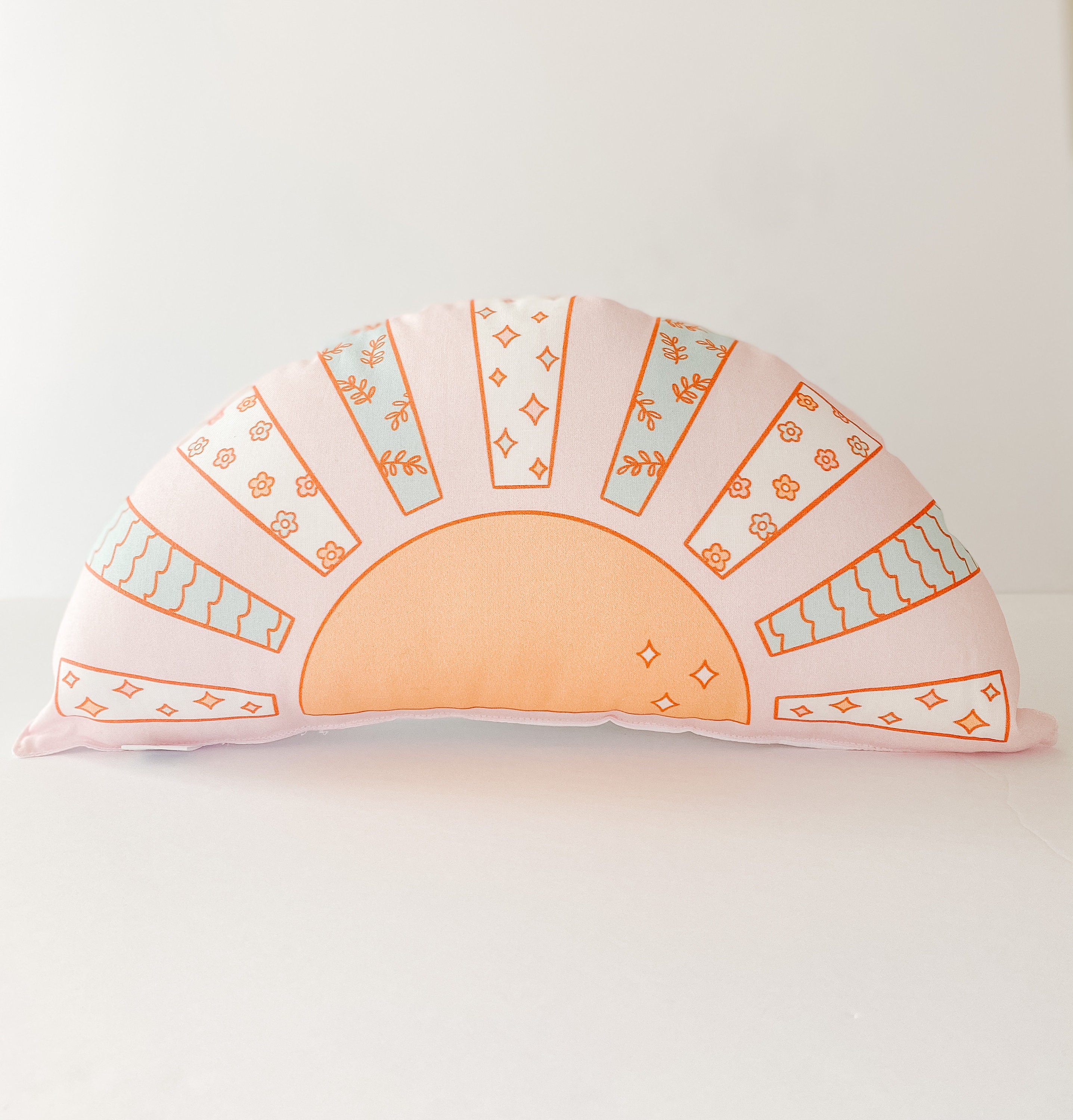 Boho Half Sun Pillow sun pillow pastel sun pillow Etsy