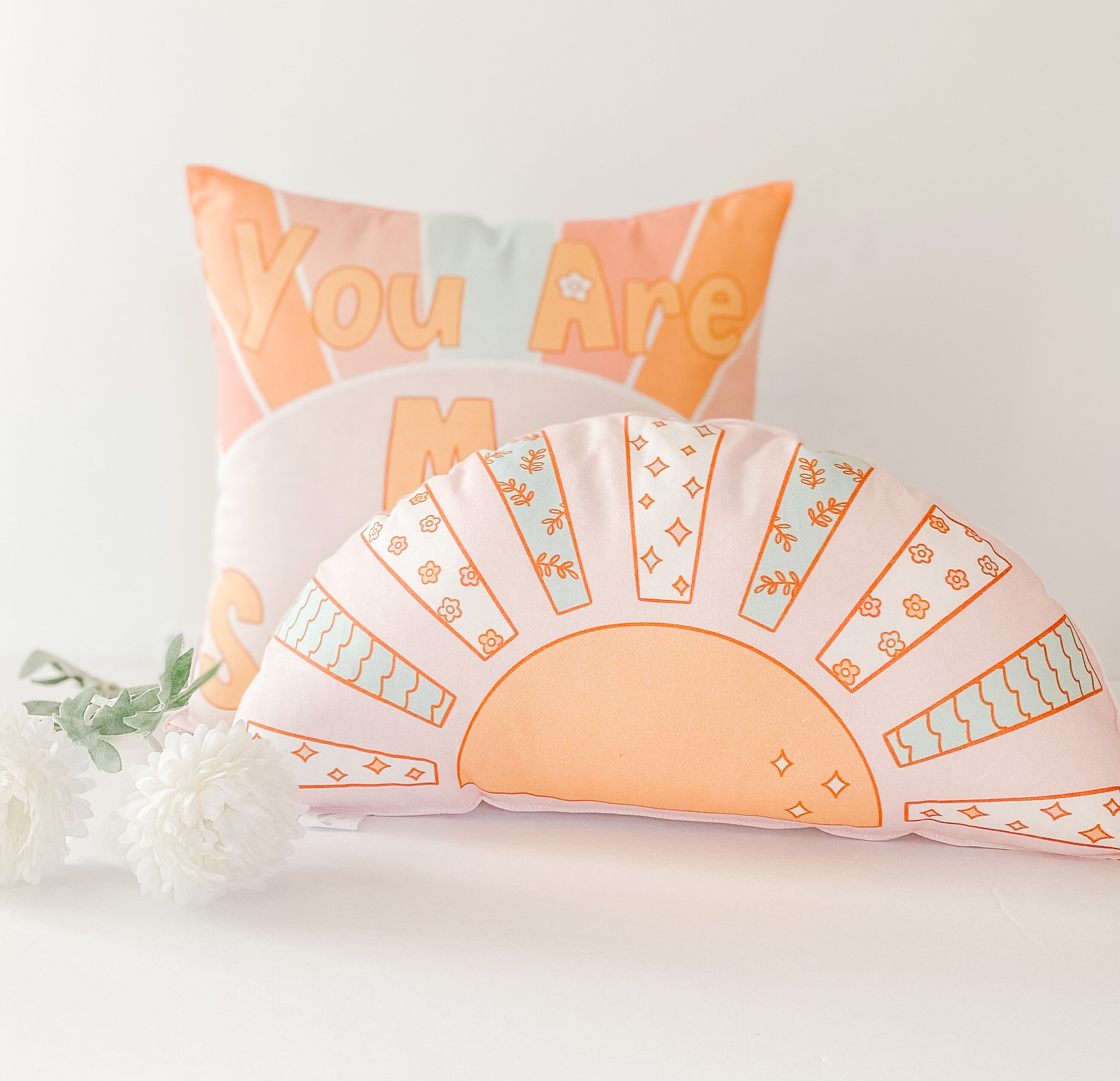 Boho Half Sun Pillow sun pillow pastel sun pillow Etsy