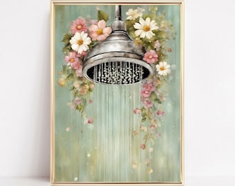 Botanische badkamer kunst print douche prints bloemen badkamer afdrukbare botanische douche kunst aquarel wilde bloemen bloem muur kunst WC prints