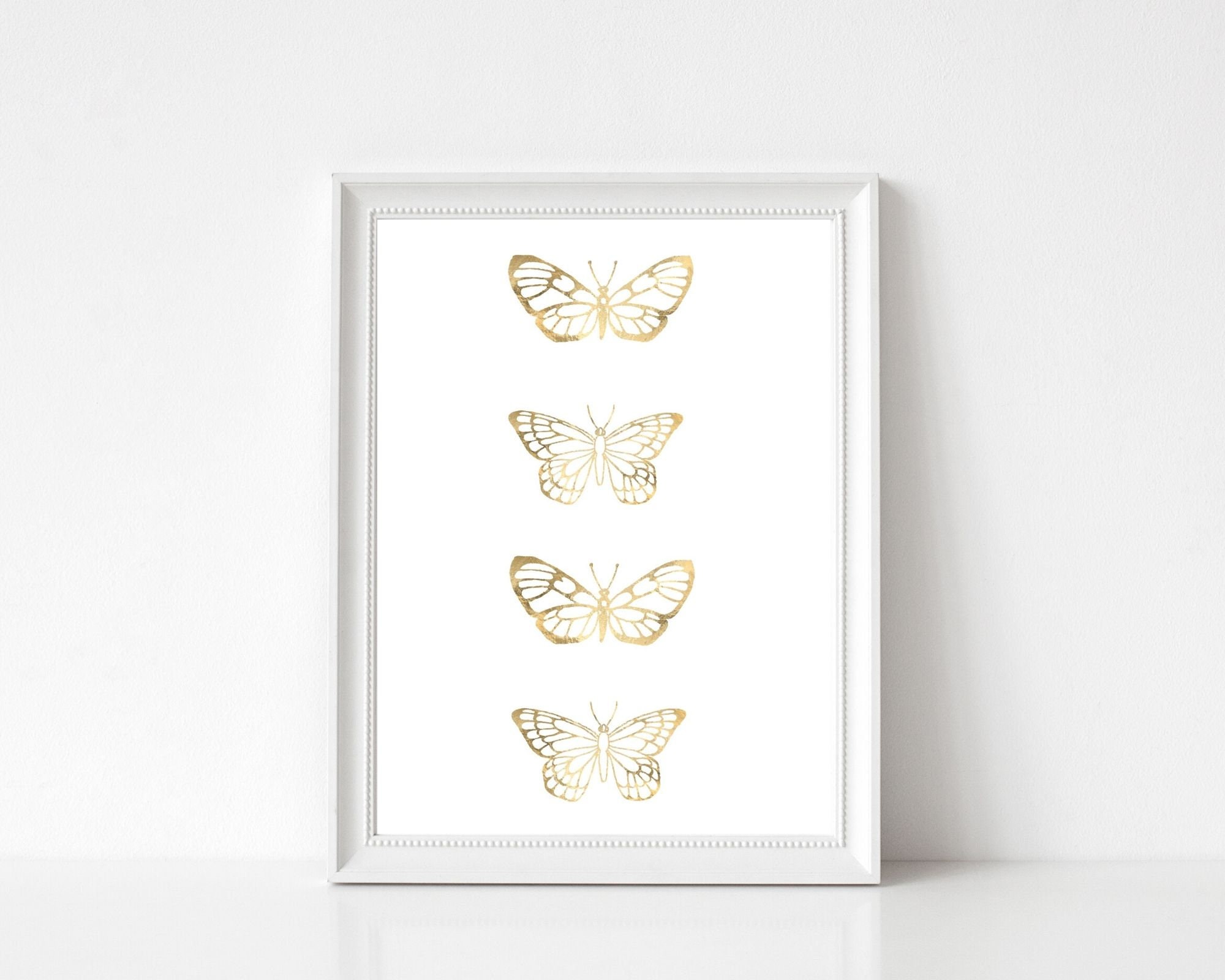 Butterfly Print Butterfly Wall Art Butterflies Gold Etsy