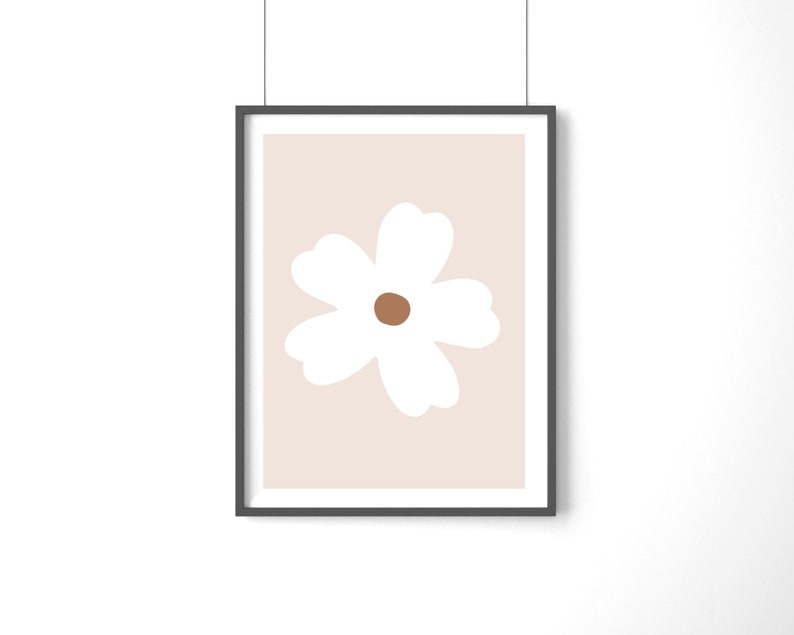 Daisy Art Print, Daisies Wall Art, Flower Poster, Retro Flower Print, Neutral Nursery Decor, Floral Print, Wildflowers Art, Flowers Decor image 6