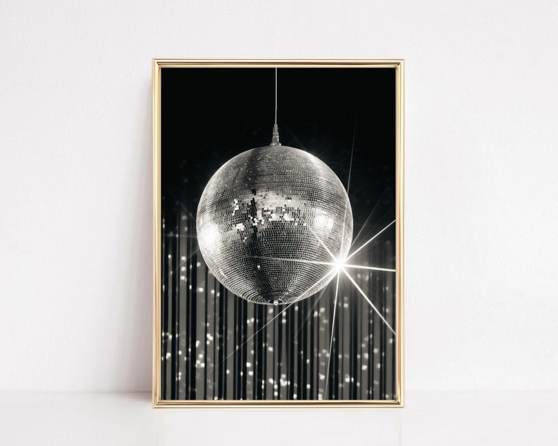 Disco Ball Poster, Discotheque Art Print, Disco Wall Art, 60s 70s 80s