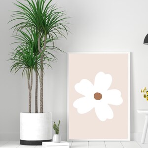 Daisy Art Print, Daisies Wall Art, Flower Poster, Retro Flower Print, Neutral Nursery Decor, Floral Print, Wildflowers Art, Flowers Decor image 3