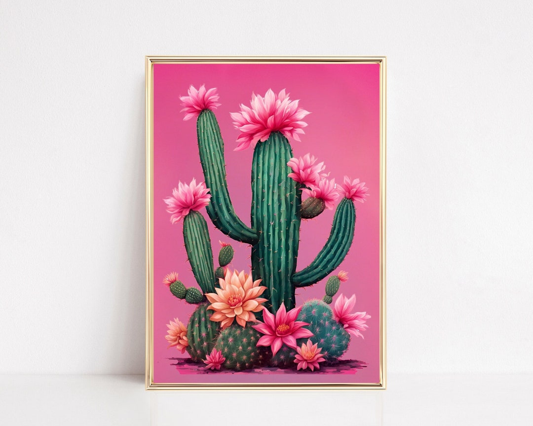 Botanical Mexican Cactus Print Vintage Cactus Wall Art Mexican Wall ...