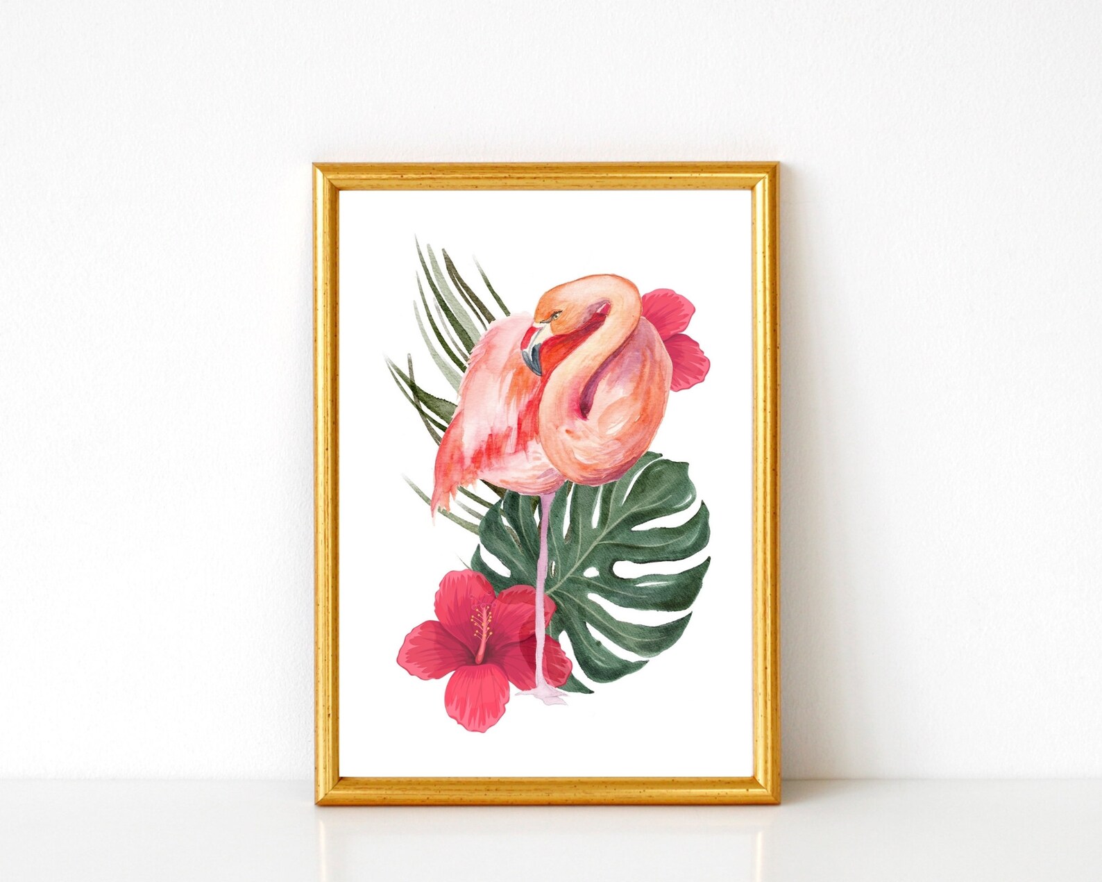 Flamingo Art Print Flamingo Decor Tropical Flamingo Wall Etsy