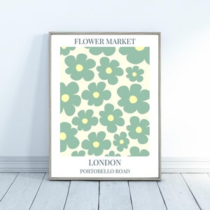 Flower Market Art Prints, Portobello Road London Print, Flower Market London, PRINTABLE, Flower Market Wall Art, City Print, Gallery Wall image 5