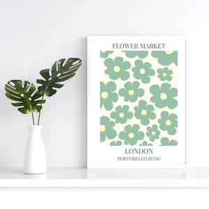 Flower Market Art Prints, Portobello Road London Print, Flower Market London, PRINTABLE, Flower Market Wall Art, City Print, Gallery Wall image 4