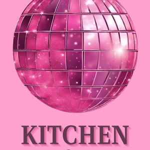 Kitchen Disco Wall Art Print Kitchen Poster Disco Ball Print Glitterball Art Colorful Kitchen Decor Retro Style Poster Aesthetic Preppy Art image 2