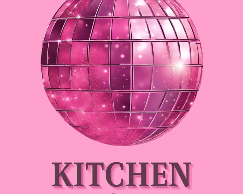 Kitchen Disco Wall Art Print Kitchen Poster Disco Ball Print Glitterball Art Colorful Kitchen Decor Retro Style Poster Aesthetic Preppy Art image 2