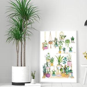 House Plants Wall Art, Indoor Plants Print, Plants Wall Art, Boho House plants, Botanical Poster Print, DIGITAL DOWNLOAD, Houseplants Art image 4