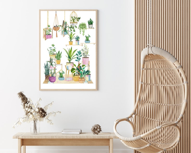 House Plants Wall Art, Indoor Plants Print, Plants Wall Art, Boho House plants, Botanical Poster Print, DIGITAL DOWNLOAD, Houseplants Art image 5