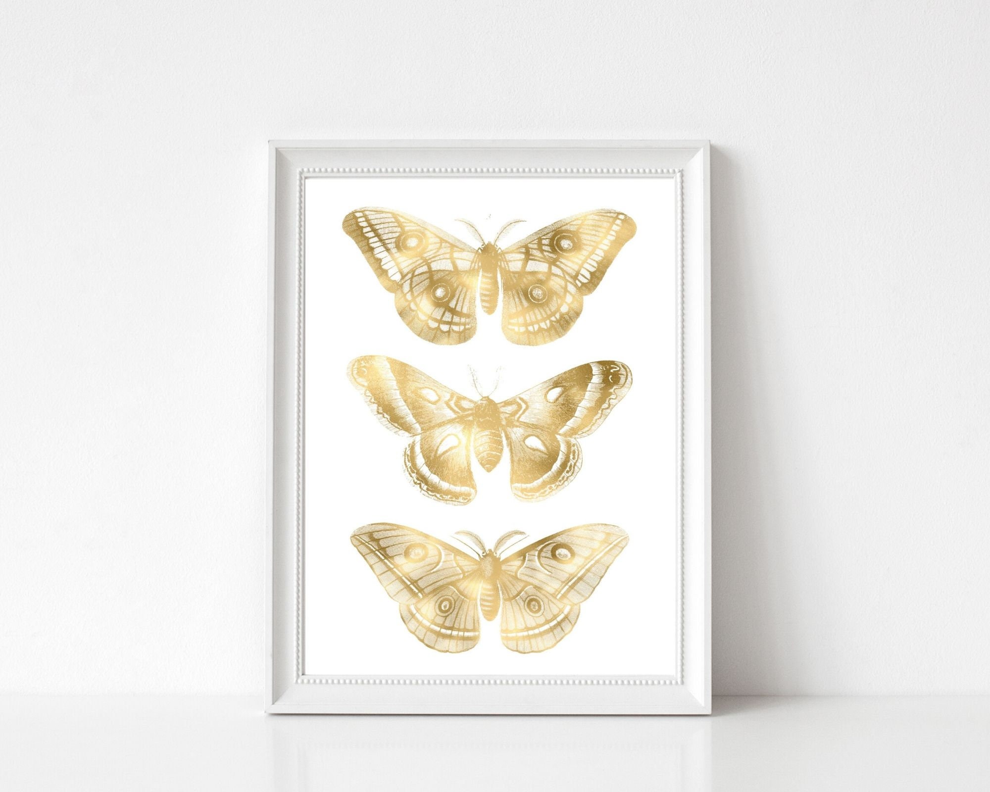 Butterfly Print Gold Butterflies Butterflies Print Etsy UK
