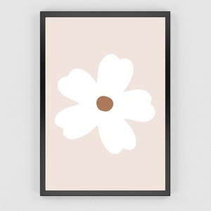 Daisy Art Print, Daisies Wall Art, Flower Poster, Retro Flower Print, Neutral Nursery Decor, Floral Print, Wildflowers Art, Flowers Decor image 4