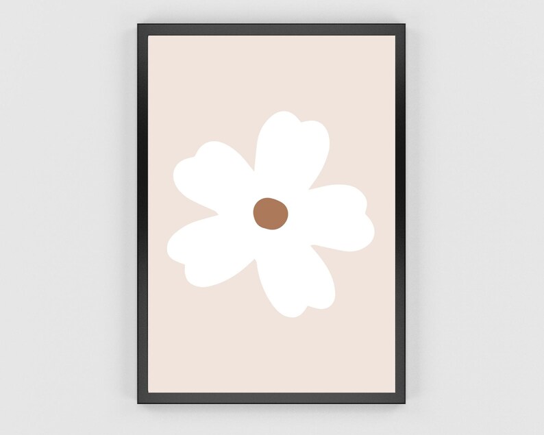 Daisy Art Print, Daisies Wall Art, Flower Poster, Retro Flower Print, Neutral Nursery Decor, Floral Print, Wildflowers Art, Flowers Decor image 4