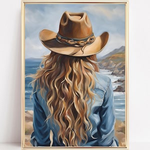 Coastal Cowgirl Wall Art Girly Western Printable Art Country Cowgirl Wall Decor Neutral Southern Girl Poster Boho Cowgirl Country Aesthetic