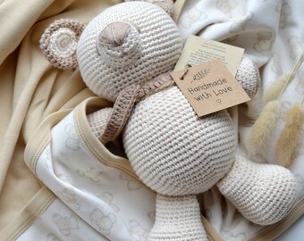 GOTS Handmade 100/% Organic Cotton Hand Knitted Baby Gift Baby Shower Idea Crochet Baby Shoes