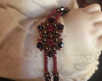 Romantic Swarovski Crystal Bracelet in Rich Ruby and Red