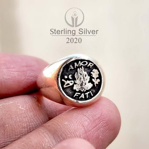 Amor Fati Ring, Amor Fati Signet Ring, Graduation Gift, Amor Fati, Love Of Fate Ring, Daily Stoic Ring,Amor Fati Jewelry,Meaningful Jewelry