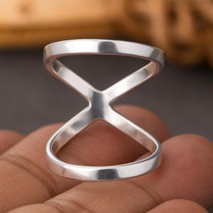 925 Sterling Silver, Designer Ring (both rings) , Splint Knuckle Ring, Thumb Ring, Woman ring ,Silver Ring for Women, Simple Midi Ring