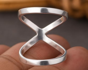 Sterling Silver X Ring: Knuckle Thumb Ring