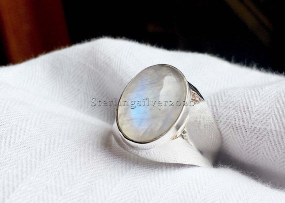 Mini 5mm Round Moonstone Ring with Butterfly Wing Accents Nature Wildlife  Engagement Rings