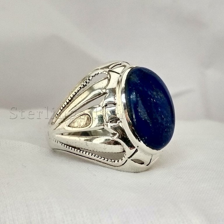 Lapis Lazuli Ring Lapis Lazuli Gemstone Ring 925 Sterling | Etsy