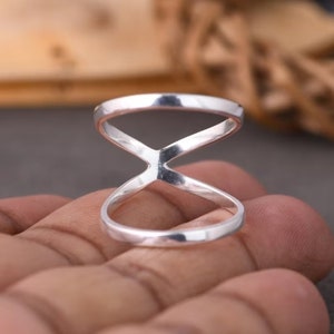 925 Sterling Silver, Designer Ring (both rings) , Splint Knuckle Ring, Thumb Ring, Woman ring ,Silver Ring for Women, Simple Midi Ring