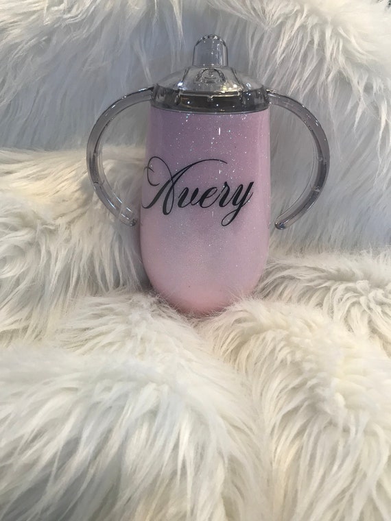 Glittered Sippy Cup 3 Sizes Available Etsy