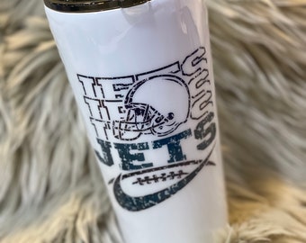 New York Jets - NY Jets Tumbler White - Glitter OR Paint - Sports Fan Gift - 24oz OR 32oz - Personalization Free