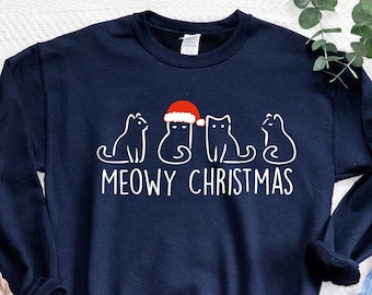 cat christmas tee shirts