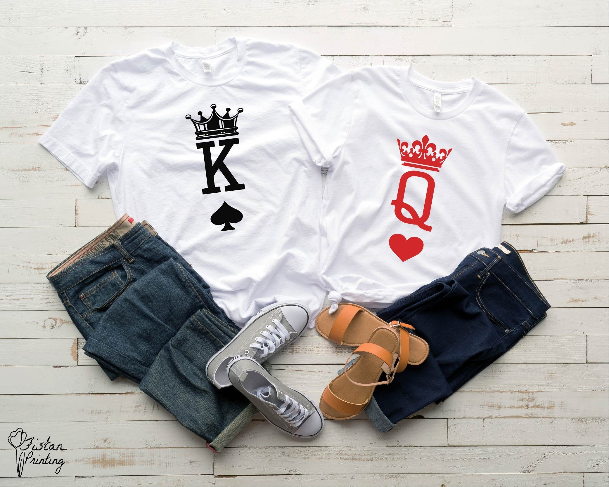 King&Queen Couples TshirtsCouples TshirtCouples TeesWedding | Etsy