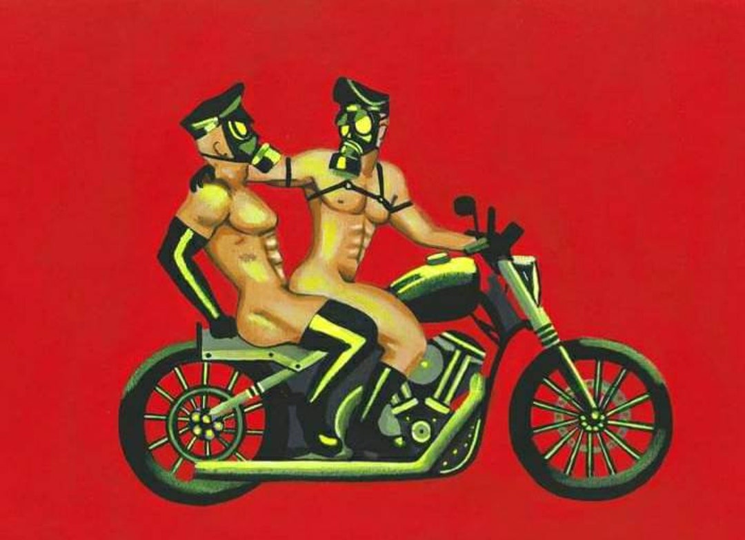 Ride Homoerotic Art Gay Bikers Fetish Kink Gay Sex Gas - Etsy Hong Kong