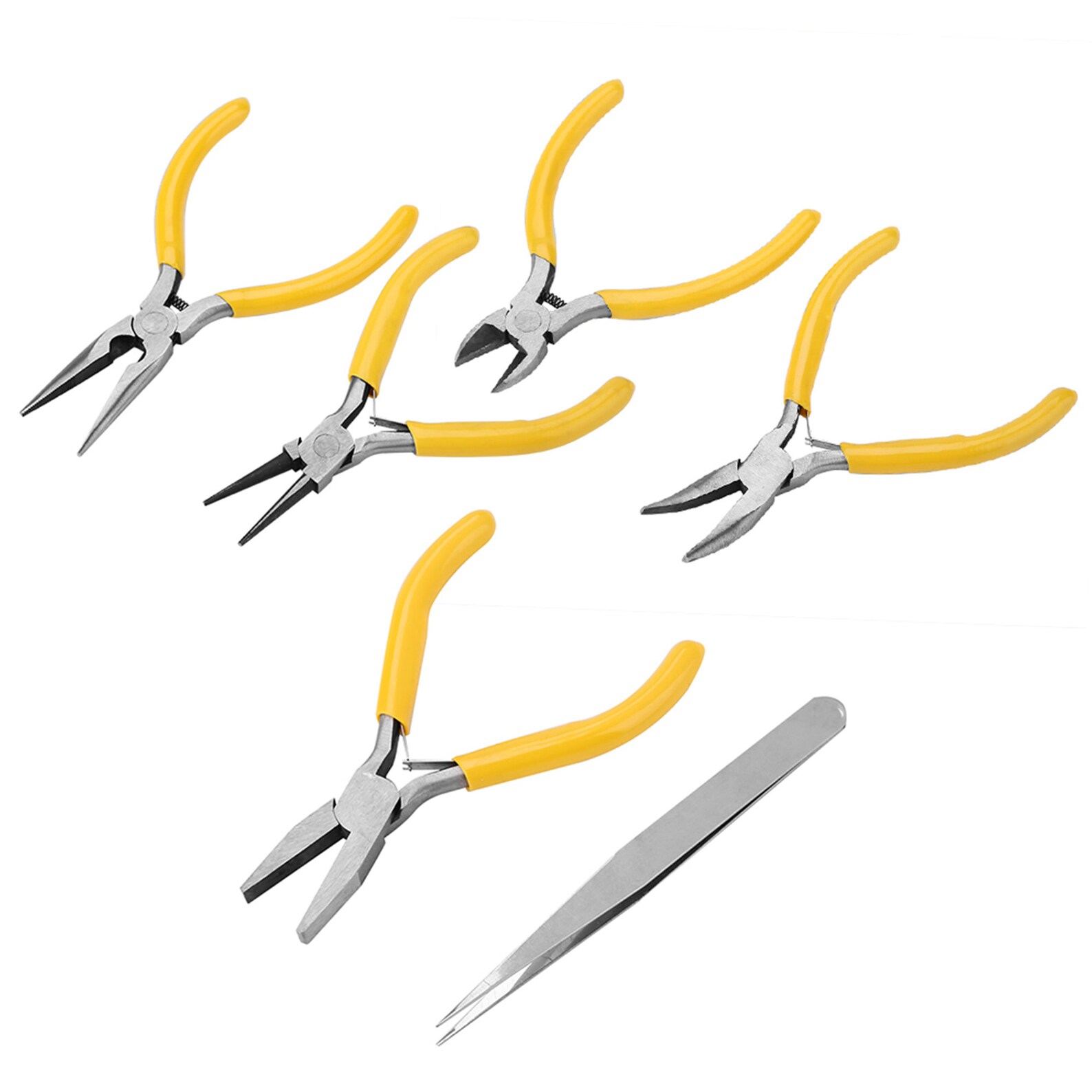 5Pcs Professional Jewelry Pliers Tools Kit Round Bent Nose Etsy