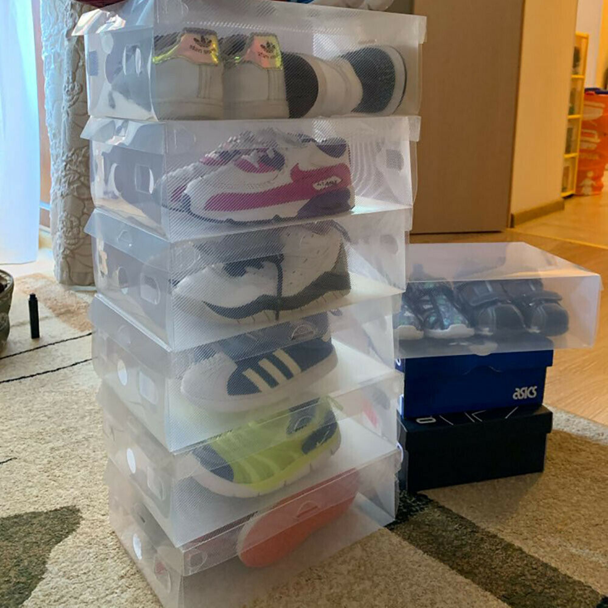 15x Plastic Shoe Storage Boxes Drawer Clear Organiser Etsy