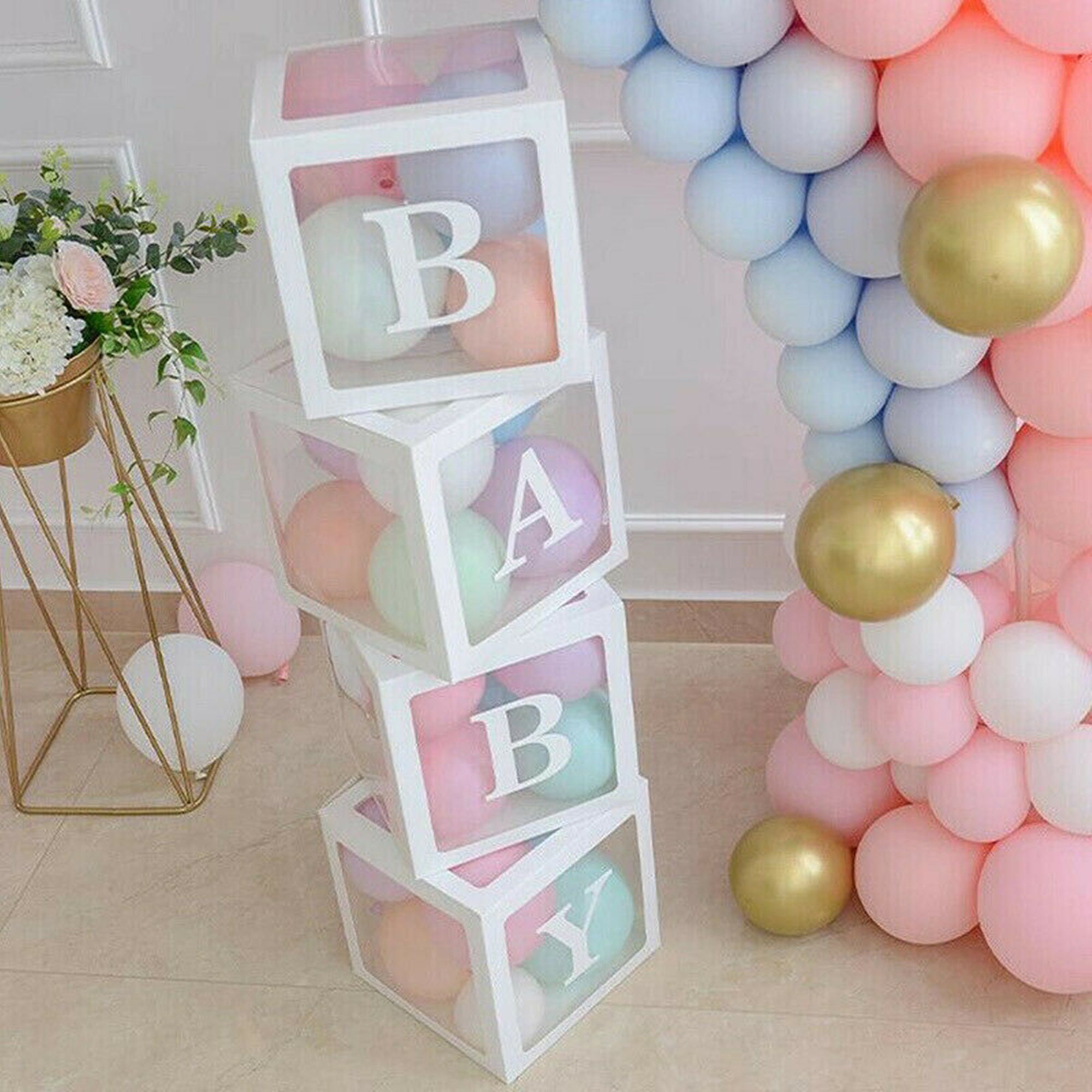 4PCS Transparent Boxes Storage Balloons Wedding Kid Birthday Etsy