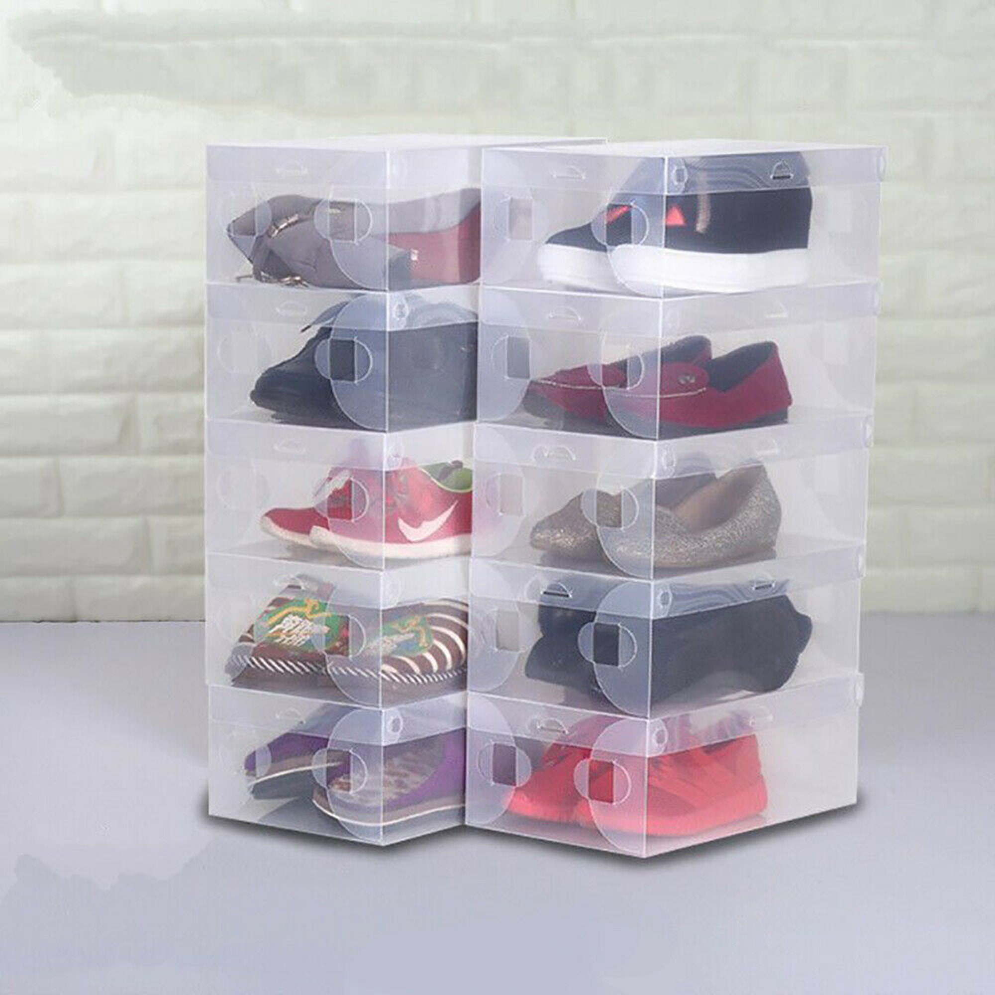 15x Plastic Shoe Storage Boxes Drawer Clear Organiser Etsy