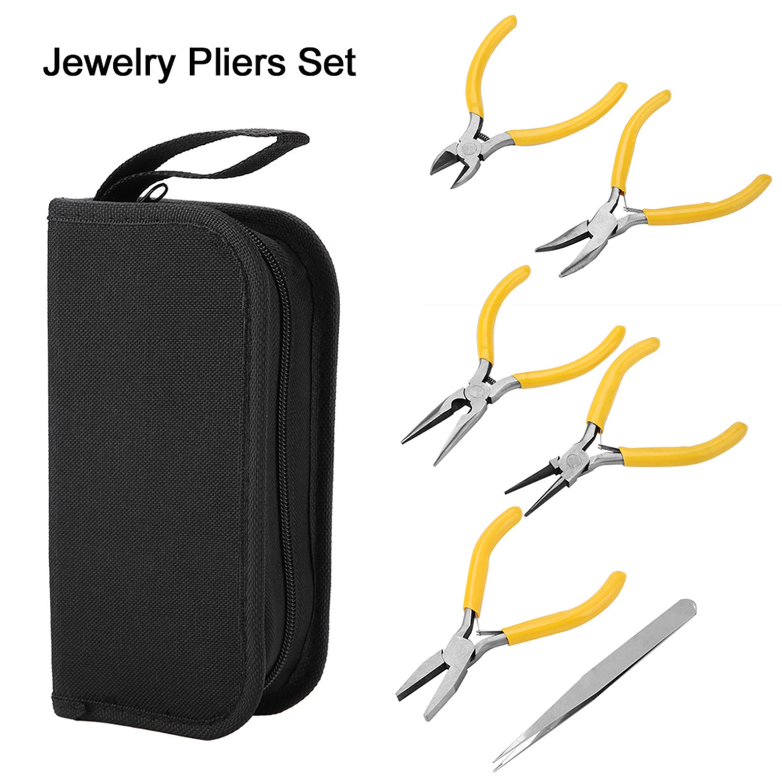 5Pcs Professional Jewelry Pliers Tools Kit Round Bent Nose Etsy