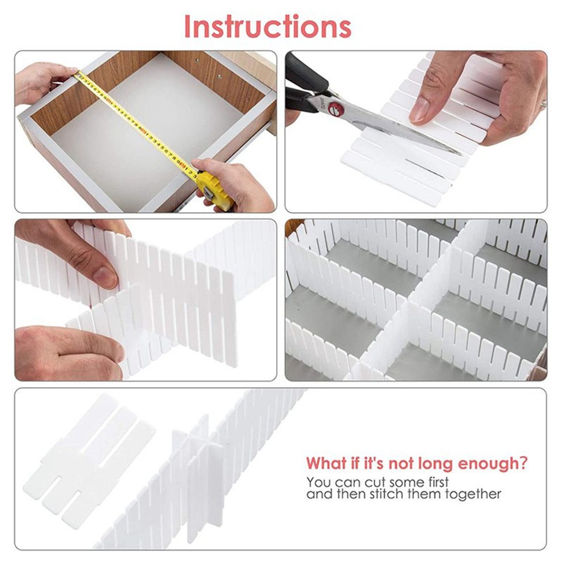 24pc Adjustable Drawer Dividers Organiser Socks Storage Etsy