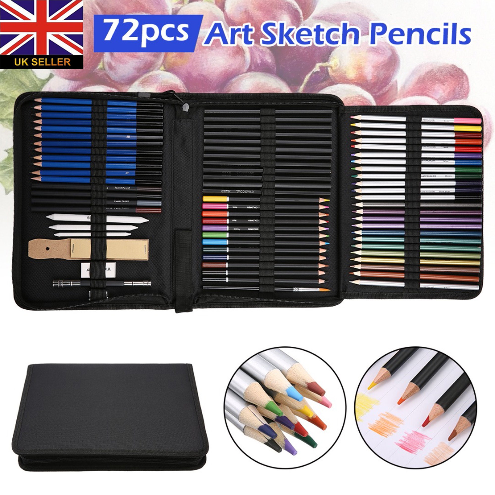 72PCS Professional Artist Pencils Set Drawing Sketching Etsy