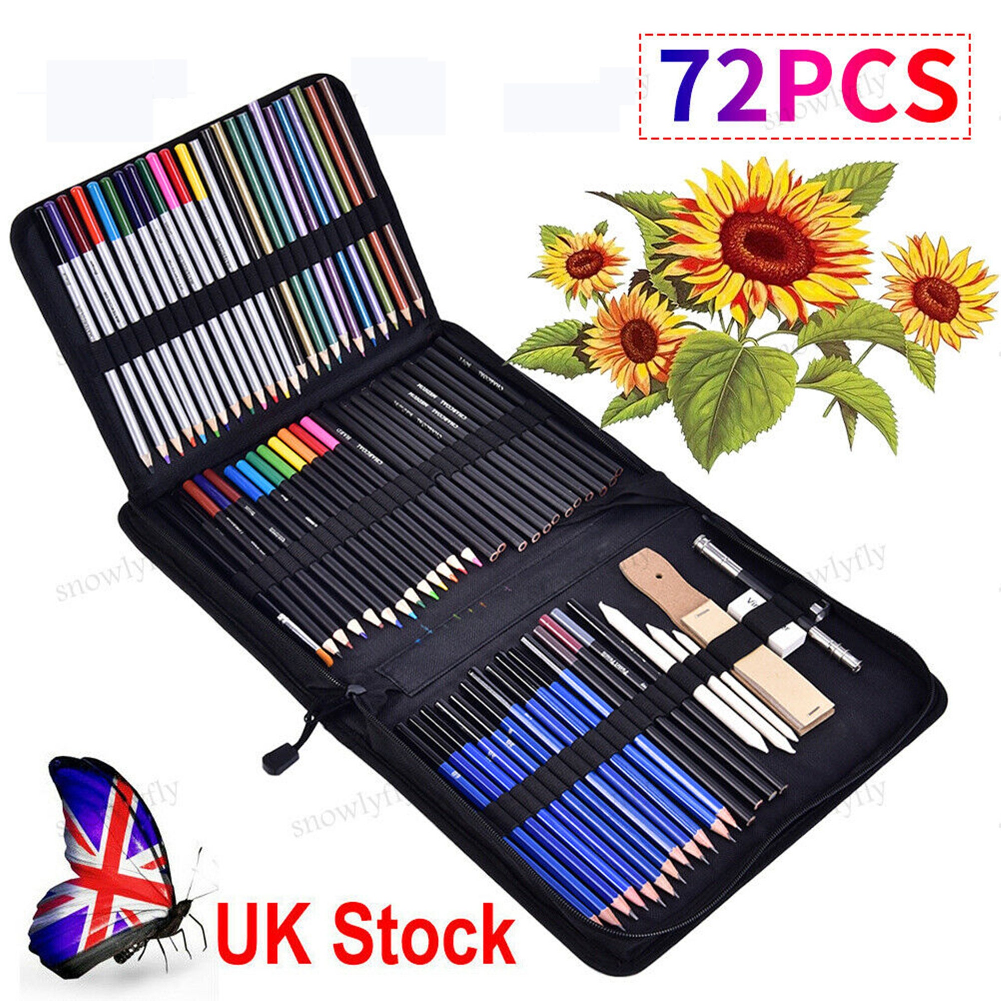 72PCS Professional Artist Pencils Set Drawing Sketching Etsy