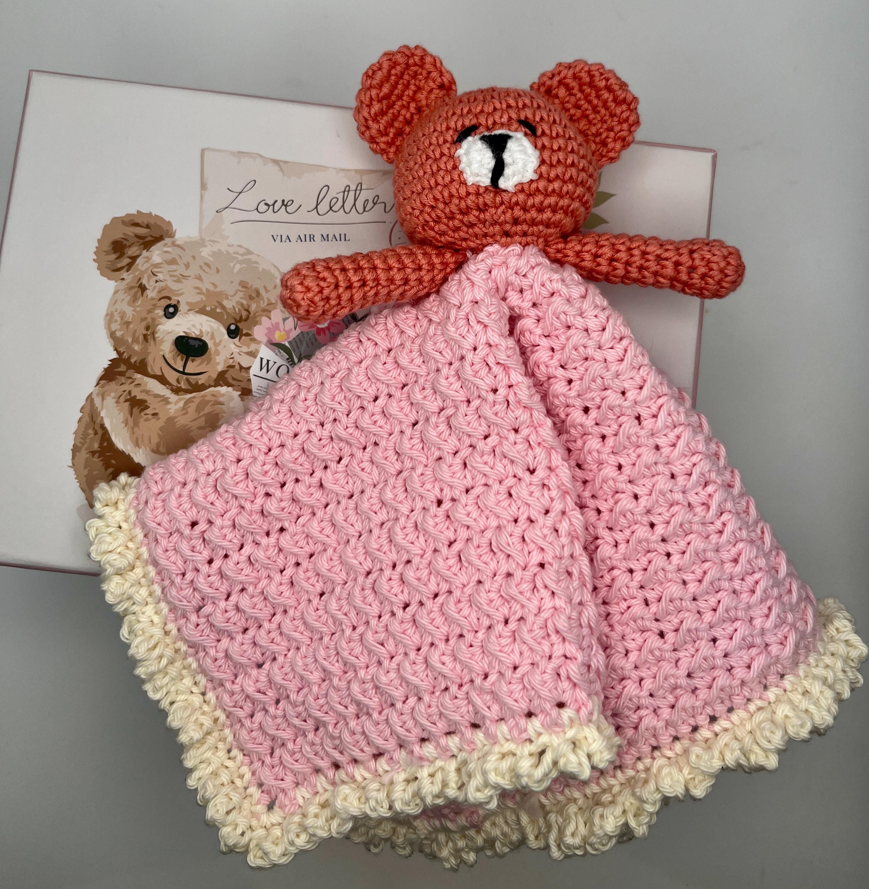 Crochet Baby Lovey Blanket – Handmade Cotton Security Blanket